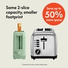 image:imagebella FitsAnywhere Slim Toaster 4 Slice Extra Long amp Wide Slot OatmilkSea Glass