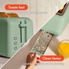 image:imagebella FitsAnywhere Slim Toaster 4 Slice Extra Long amp Wide Slot OatmilkSea Glass