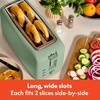 image:imagebella FitsAnywhere Slim Toaster 4 Slice Extra Long amp Wide Slot OatmilkSea Glass