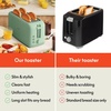 image:imagebella FitsAnywhere Slim Toaster 4 Slice Extra Long amp Wide Slot OatmilkSea Glass
