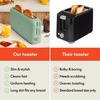 image:imagebella FitsAnywhere Slim Toaster 4 Slice Extra Long amp Wide Slot OatmilkSea Glass