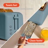 image:imagebella FitsAnywhere Slim Toaster 4 Slice Extra Long amp Wide Slot OatmilkSurf