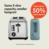 image:imagebella FitsAnywhere Slim Toaster 4 Slice Extra Long amp Wide Slot OatmilkSurf