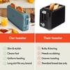 image:imagebella FitsAnywhere Slim Toaster 4 Slice Extra Long amp Wide Slot OatmilkSurf