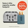 image:imagebella FitsAnywhere Slim Toaster 4 Slice Extra Long amp Wide Slot OatmilkSurf