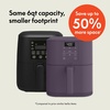 image:imagebella Fitsanywhere Slim 4qt Air Fryer NonToxic Coating OatmilkPlum
