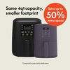 image:imagebella Fitsanywhere Slim 4qt Air Fryer NonToxic Coating OatmilkPlum