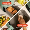 image:imagebella Fitsanywhere Slim 4qt Air Fryer NonToxic Coating OatmilkSeaglass