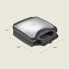 image:imagebella Waffle Maker Nonstick Extra Large Plates Stainless SteelBlack4 Slice