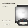 image:imagebella Waffle Maker Nonstick Extra Large Plates Stainless SteelBlack4 Slice