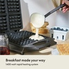 image:imagebella Waffle Maker Nonstick Extra Large Plates Stainless SteelBlack4 Slice