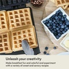 image:imagebella Waffle Maker Nonstick Extra Large Plates Stainless SteelBlack4 Slice