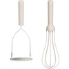 image:imagebella 2 Piece Fold Flat Nontoxic Nonslip Masher and Whisk OatmilkOatmilk