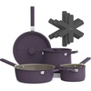 image:imagebella FitsAnywhere 9Piece Nonstick NonToxic Cookware Set OatmilkPlum