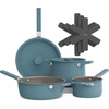 image:imagebella FitsAnywhere 9Piece Nonstick NonToxic Cookware Set OatmilkSurf