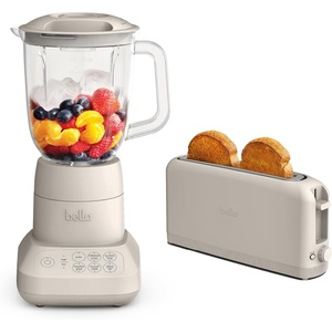 image:imageBELLA 10 speed Flip amp Store Countertop Blender  2 Slice Slim toaster Fitsanywhere Kitchenware Smart Toaster w 6 Shades Control amp Smoothie Blender w 48oz Capacity Pitcher Oatmilk