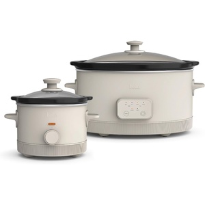 image:imageBELLA 15 Qt Slow Cooker  6 Qt Programmable Slow Cooker EverGood Ceramic Nonstick Coating Adjustable Temperature Dishwasher Safe Stoneware Pot amp Tempered Glass Lid Cool Touch Handles Oatmilk