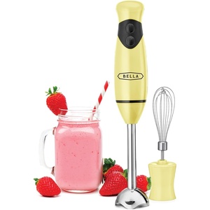 image:imageBELLA 2Speed Hand Immersion Blender with Whisk Attachment 250 Watt Red Immersion Blender with Dishwasher Safe Whisk amp Blending Attachments for Food Prep 14460Yellow