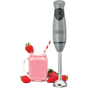 image:imageBELLA 2Speed Hand Immersion Blender with Whisk Attachment 250 Watt Red Immersion Blender with Dishwasher Safe Whisk amp Blending Attachments for Food Prep 14460Gray