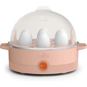 image:imageBELLA Egg Cooker Rapid Boiler amp Poacher Meal Prep Essential Family Sized Meals Make Up To 7 Large Boiled Eggs Dishwasher Safe Lid with CoolTouch Handles Poaching Tray Included BlackBlossom