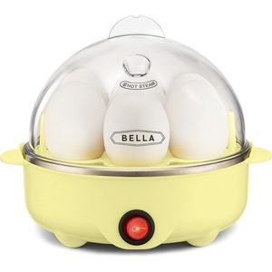 image:imageBELLA Egg Cooker Rapid Boiler amp Poacher Meal Prep Essential Family Sized Meals Make Up To 7 Large Boiled Eggs Dishwasher Safe Lid with CoolTouch Handles Poaching Tray Included BlackYellow