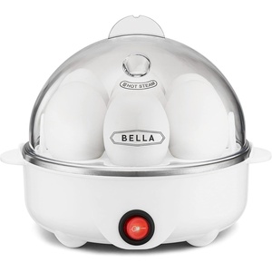 image:imageBELLA Egg Cooker Rapid Boiler amp Poacher Meal Prep Essential Family Sized Meals Make Up To 7 Large Boiled Eggs Dishwasher Safe Lid with CoolTouch Handles Poaching Tray Included BlackWhite