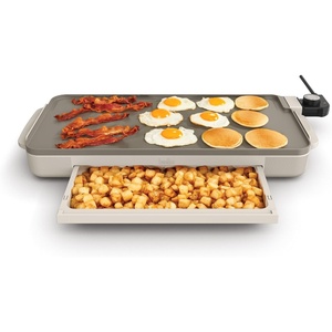 image:imagebella 10x20 NonToxic Nonstick Ceramic Griddle OatmilkOatmilk  Tray