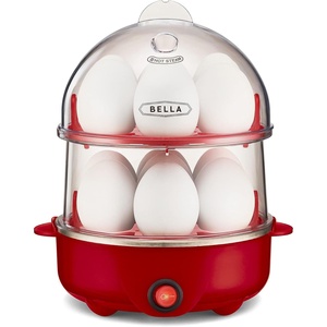 image:imagebella 14Egg Capacity Cooker amp Steamer Double Stack 360 Watt OatmilkRed