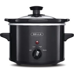 image:imagebella 15qt Manual NonToxic Slow Cooker with 3 Heat Settings BlackBlack
