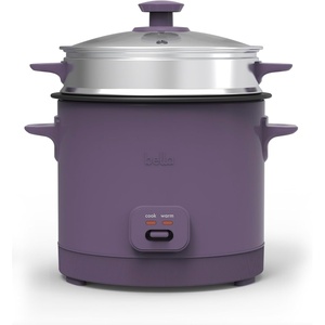 image:imagebella 16Cup Rice Cooker and Steamer OatmilkPlum