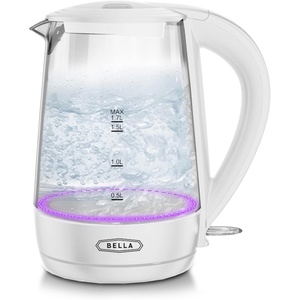 image:imagebella 17 Liter Glass Electric Kettle Quickly Boil 7cups of water BlackWhite