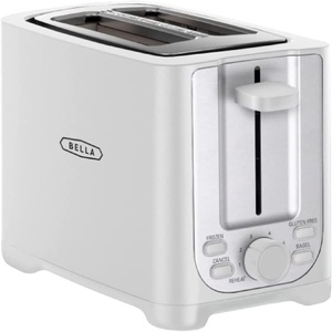image:imagebella 2 Slice Toaster Extra Wide Slots amp Removable Crumb Tray BlackWhite