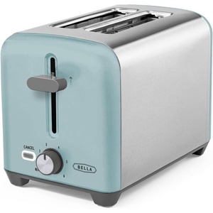 image:imagebella 2 Slice Toaster Wide Slots Stainless SteelBlackStainless Steel and Aqua