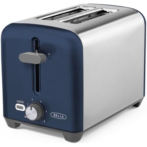image:imagebella 2 Slice Toaster Wide Slots Stainless SteelBlackStainless Steel and Navy