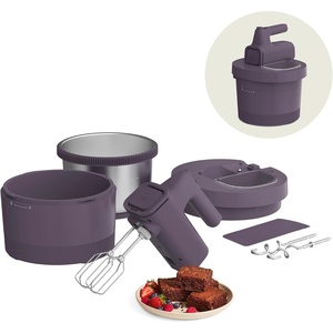 image:imagebella 35 Qt Hand amp Stand Mixer 2 in 1 Electric Mixer with Bowl OatmilkPlum