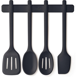 image:imagebella 5 Piece Tool Set with Magnetic Rack Nontoxic Foodgrade OatmilkSlate