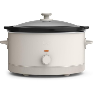 image:imagebella 6qt Manual NonToxic Slow Cooker with Cord Storage PlumOatmilk
