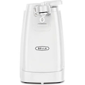 image:imagebella Electric Can Opener and Knife Sharpener Removable Cutting Lever Cord Storage Stainless Steel Blade White