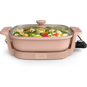 image:imagebella FitsAnywhere SAUTE Make amp Take Skillet NonToxic Ceramic OatmilkBlossom
