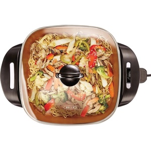 image:imagebella FitsAnywhere SAUTE Make amp Take Skillet NonToxic Ceramic OatmilkCopper