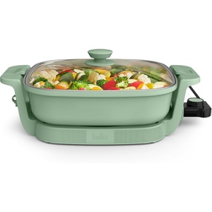 image:imagebella FitsAnywhere SAUTE Make amp Take Skillet NonToxic Ceramic OatmilkSeaglass
