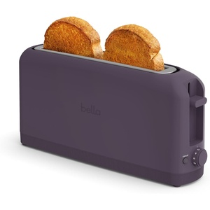 image:imagebella FitsAnywhere Slim Toaster 4 Slice Extra Long amp Wide Slot OatmilkPlum