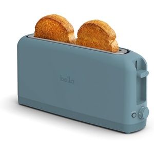 image:imagebella FitsAnywhere Slim Toaster 4 Slice Extra Long amp Wide Slot OatmilkSurf
