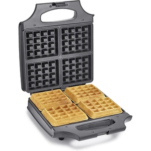 image:imagebella Waffle Maker Nonstick Extra Large Plates Stainless SteelBlack4 Slice