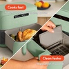image:imagebella 4 Qt TriZone Air Fryer EverGood Ceramic Nonstick Coating Dual Basket Design w Removable Divider Digital Touchscreen Control w 6 Preset Cooking Options 1200 Watt 3lb Capacity SurfSeaglass