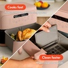 image:imagebella 4 Qt TriZone Air Fryer EverGood Ceramic Nonstick Coating Dual Basket Design w Removable Divider Digital Touchscreen Control w 6 Preset Cooking Options 1200 Watt 3lb Capacity SurfBlossom