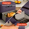 image:imagebella 4 Qt TriZone Air Fryer EverGood Ceramic Nonstick Coating Dual Basket Design w Removable Divider Digital Touchscreen Control w 6 Preset Cooking Options 1200 Watt 3lb Capacity SurfPlum