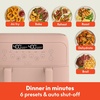 image:imagebella 4 Qt TriZone Air Fryer EverGood Ceramic Nonstick Coating Dual Basket Design w Removable Divider Digital Touchscreen Control w 6 Preset Cooking Options 1200 Watt 3lb Capacity SurfBlossom