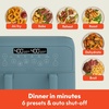 image:imagebella 4 Qt TriZone Air Fryer EverGood Ceramic Nonstick Coating Dual Basket Design w Removable Divider Digital Touchscreen Control w 6 Preset Cooking Options 1200 Watt 3lb Capacity SurfSurf