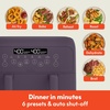 image:imagebella 4 Qt TriZone Air Fryer EverGood Ceramic Nonstick Coating Dual Basket Design w Removable Divider Digital Touchscreen Control w 6 Preset Cooking Options 1200 Watt 3lb Capacity SurfPlum